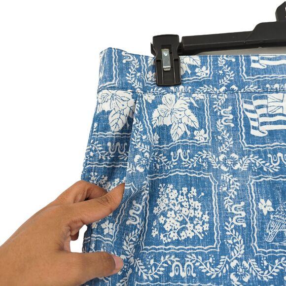 Reyn Spooner Women 14 Lahaina Sailor Shorts Denim Blue Chino Reverse Print NEW - Picture 3 of 9